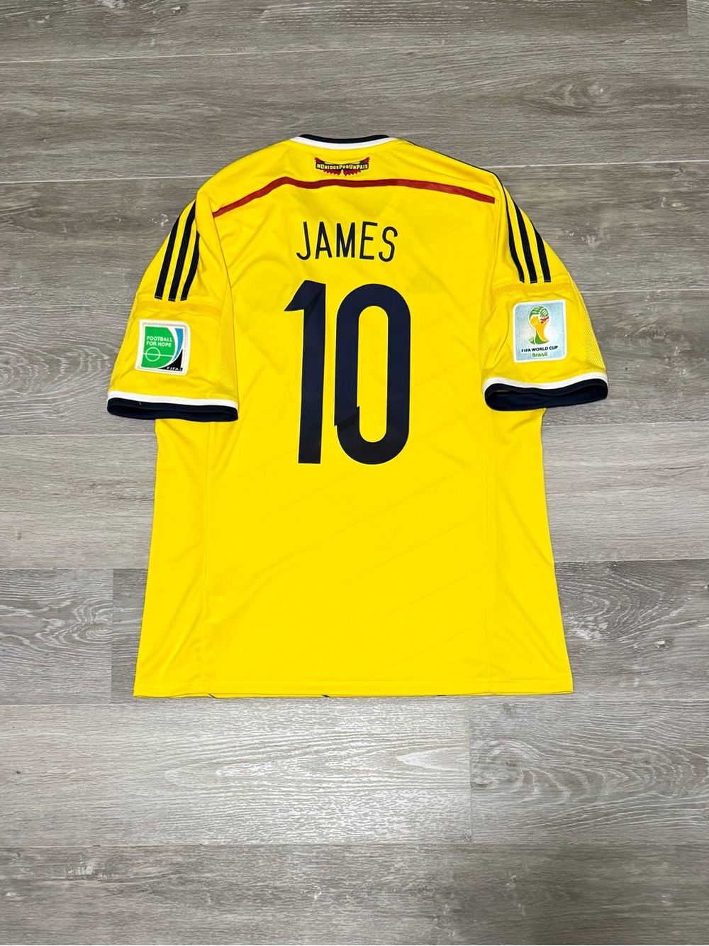 James #10 Colombia 2014 Authentic Home Jersey Size Large